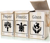 Gaasscheidingssysteem Triple – Recyclingsysteem – Gaasscheidingssysteem – Statiegeldflessen Inzamelcontainer – Afval & Recycling – Gemaakt van kunststof en glas met deksel