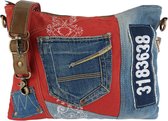 Sunsa - sac à bandoulière durable pour femmes. Sac à bandoulière fabriqué à partir de jeans et de toile recyclés. Sac à main style rétro vintage. Sac bandoulière femme.