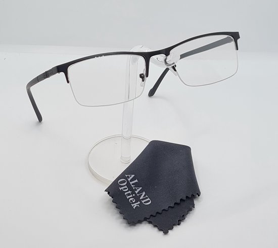 Leesbril +2.0 / halfbril van metalen frame / bril op sterkte +2,0 / ZWARTE  metaal /... | bol.com