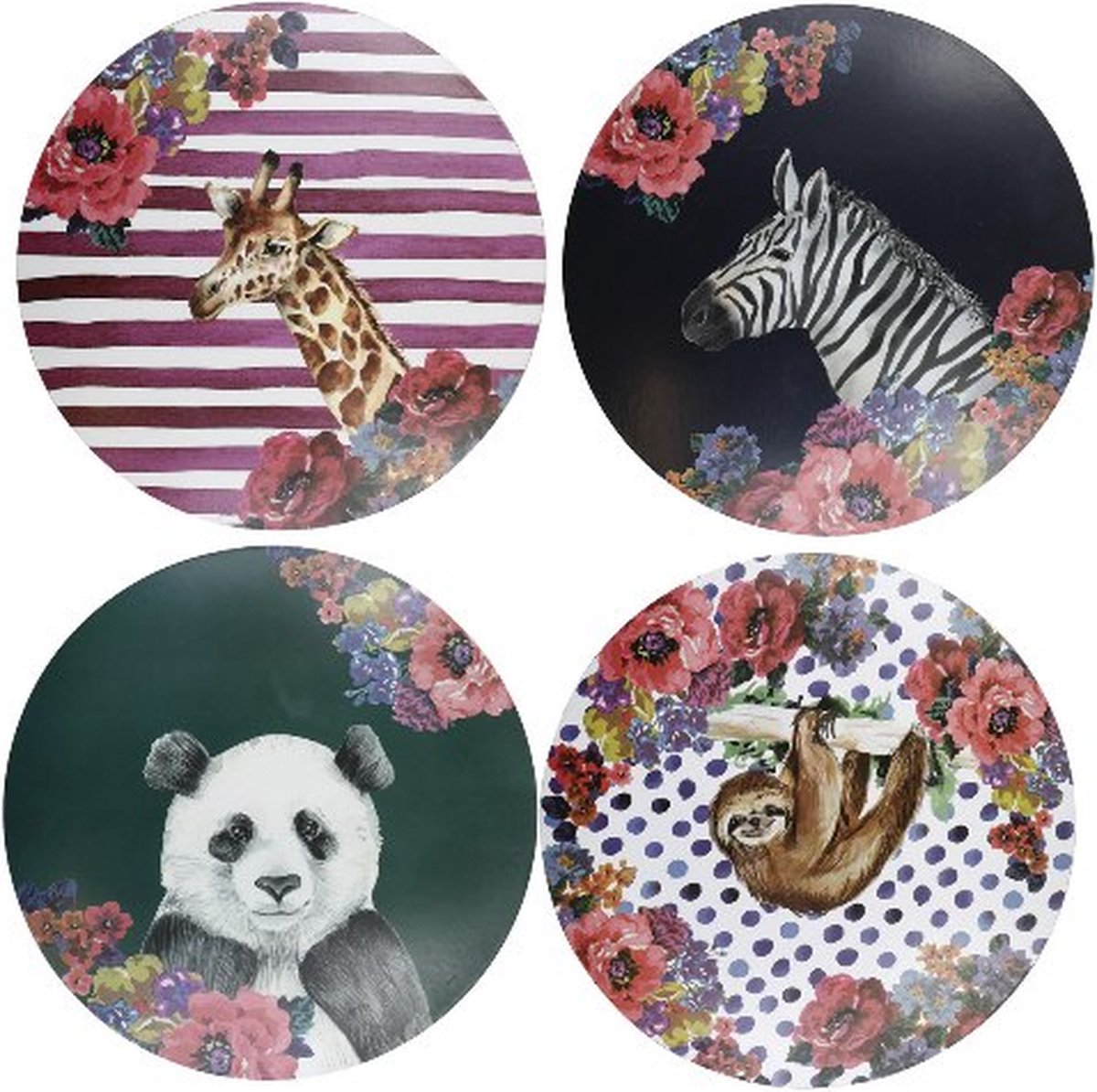 Mikasa Wild at Heart Ronde Placemats met kurkrug, Set van 4, 25cm