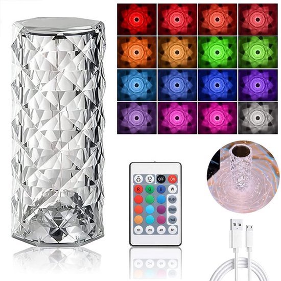 Tiktok Lamp- Crystal Lamp - Luxury- Kristal lamp - Afstandsbediening - 16 Kleuren - Touch screen – Oplaadbaar – 10-12 uur batterij