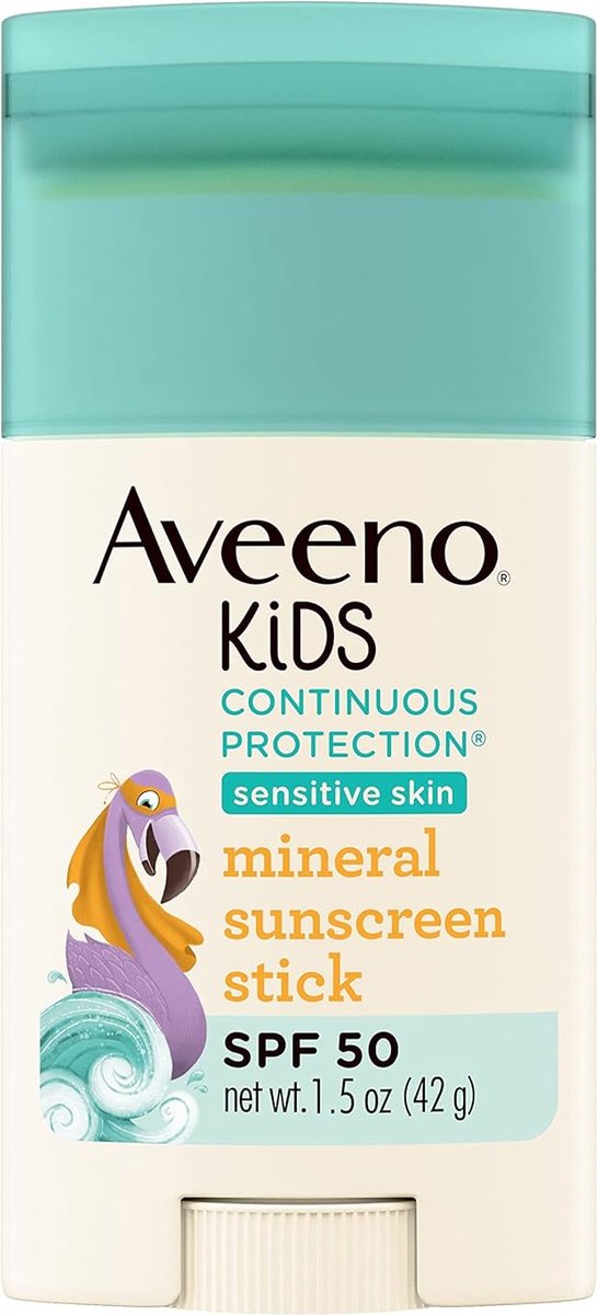 Goedkoopste Aveeno Kids Continuous Protection Zinc Oxide Mineral Sunscreen Stick for Sensitive Skin, Face & Body Sunscreen Stick for Kids with Broad Spectrum SPF 50