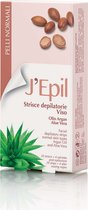 J' Epil Wax Strips Facial - Ontharingswax strips gezicht - Argan - Aloe vera
