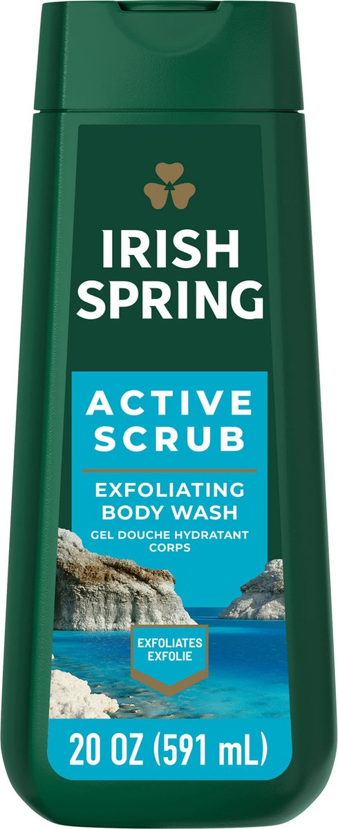 Irish Spring Mens Body Wash, Active Scrub Exfoliating Body Wash for Men -591ml