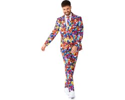OppoSuits Sesame Street™ - Heren Pak - Carnavalskleding - Inclusief Pantalon, Blazer en Stropdas - Multi Color - Maat: EU 56