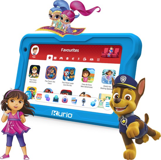 Kindertablet Kurio Premium - PAW Patrol - blauw - 7 inch tablet - Android 13 GO - 32GB - Veilig online - Ouderlijk toezicht - Incl. stevige beschermhoes, Kurio sleeve en standaard - YouTube kids - appbeheer