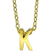 Initial ketting letter K - Minimalistisch - Goudkleurig Staal