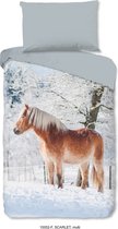 Good Morning Kinderdekbedovertrek "haflinger paard in de sneeuw" - Multi - (140x200/220 cm) - Katoen Flanel