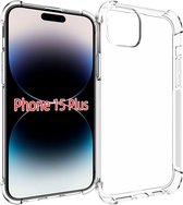 iPhone 15 Plus Hoesje - MobyDefend Transparante Shockproof TPU Gelcase - Verstevigde Hoeken - Volledig Doorzichtig - GSM Hoesje - Telefoonhoesje Geschikt Voor iPhone 15 Plus