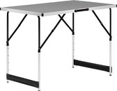 Picknicktafel campingtafel inklapbaar en Hoogte verstelbaar,Balkontafel in aluminium en MDF,Grijs