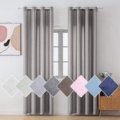 2 Panelen, Gordijnen, modern, Tencel, Raam, Ooggordijn, Superzacht, Comfortabel, Decoratieve Gordijnen, Semi-Transparante Voile voor Huis, Woonkamer, Slaapkamer, 140 x 145 cm, Donkergrijs