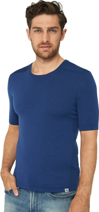 DANISH ENDURANCE Thermo T-Shirt pour Homme - en Laine Mérinos - Bleu Marine - S