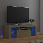 The Living Store TV-meubel Nordic - TV-meubel - Sonoma Eiken - 120 x 35 x 40 cm - Met RGB LED-verlichting