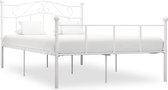 The Living Store Metalen Bedframe - 140 x 200 cm - Wit - Massieve Constructie - Sterke Lattenbodem - Eenvoudige Montage