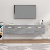 The Living Store Wandkast - Hangkast - 80 x 35 x 36.5 cm - Ken- Stijlvol en praktisch - Kleur- Grijs Sonoma Eiken