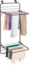 Bol.com Hangdroger - ruimtebesparend metalen droogrek om aan de deur te hangen - met 2 niveaus - praktisch wasrek voor badkamer ... aanbieding