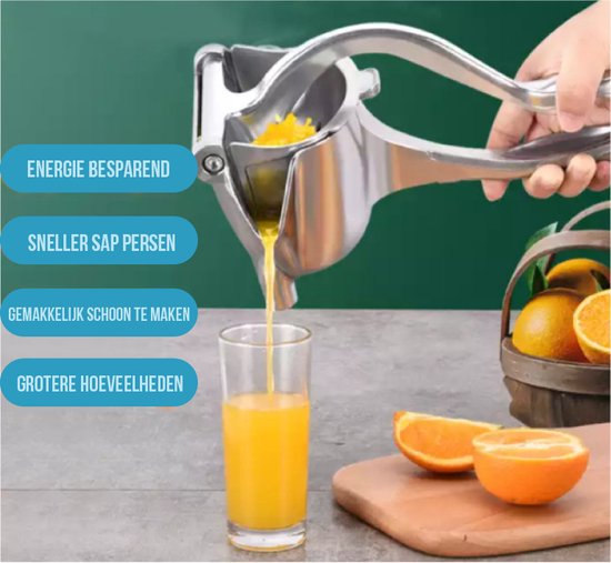 Fruitpers handmatig- Zilver- Inclusief schenkfunctie- Sinaasappelpers- Citroenpers — afbeelding 4