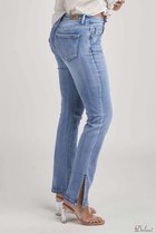 Broek Toxik3 medium hoge taille straight met split light jeans