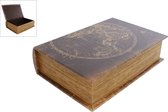 Opbergbox "Book World" L bruin/goud papier 19x7x27cm