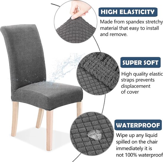 Housses de siège imperméables pour chaises de salle à manger Lot de 2,  housses de siège
