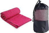 Handdoek Antislip & Sneldrogend - Yogamat Handdoek Antislip - Microvezel Handdoek Antislip Ideaal voor Hot Yoga, Gym Pilatus (roze