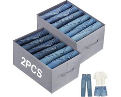 Opbergsysteem kledingkast, 2 stuks schuifladen opbergdoos organizer met 6 vakken voor jeans, T-shirts, leggings, jurken, sjaals