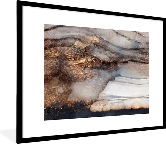 Fotolijst incl. Poster - Storm - Goud - Abstract - 80x60 cm - Posterlijst