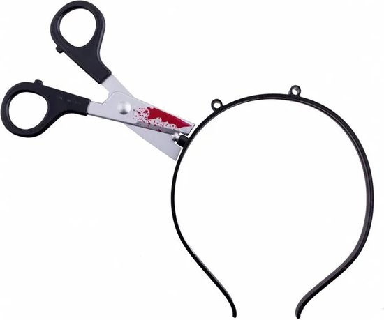CHPN - Diadème - Halloween - Ciseaux à travers la tête - Diadème - PVC - Taille unique - Horreur - Thriller - Carnaval - Ciseaux à travers le crâne - Accessoire de tête
