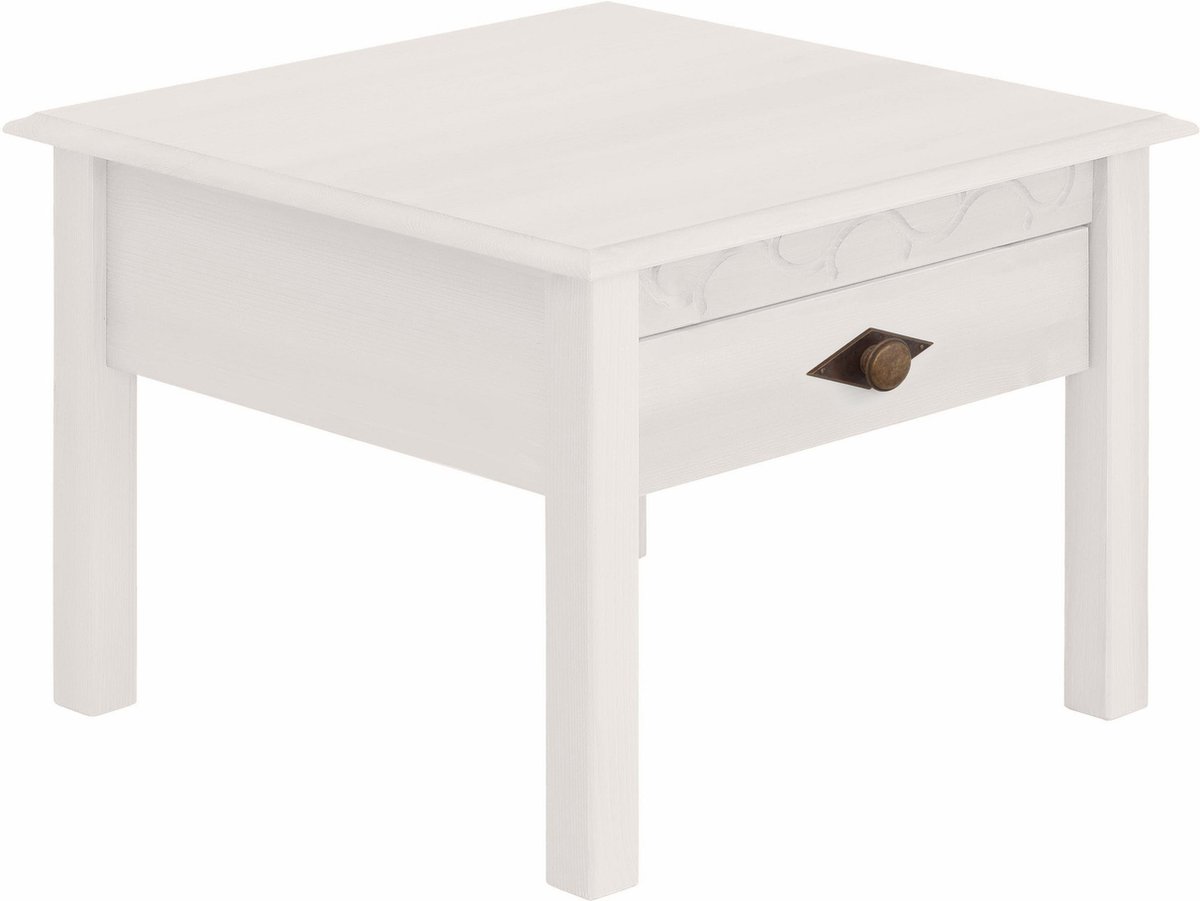 Notio Living Laura - Salontafel 1 Lade Wit (42 x 60 x 60 cm)