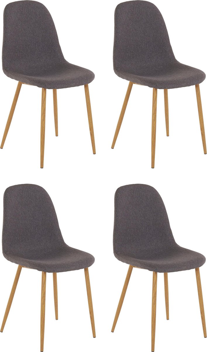 Notio Living Miller-Eetkamerstoel - 4 Pack - Antraciet Eiken Grijs