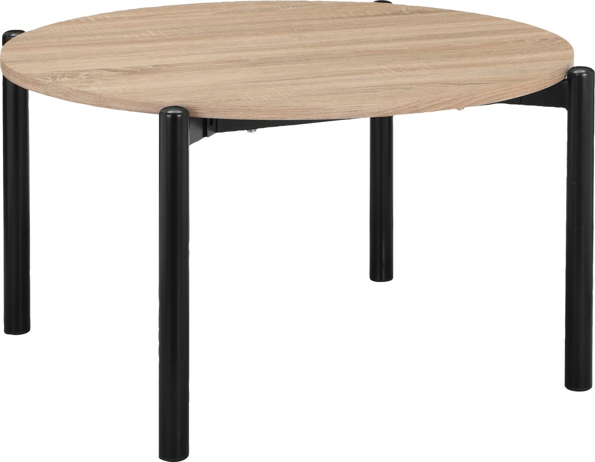 Notio Living Caleb|Salontafel 80 cm 4 plaatsen in Zwart Eiken Bruin