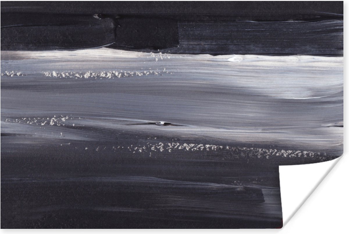 Poster Verf - Abstract - Zwart - 60x40 cm
