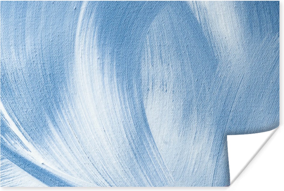 Poster Blauw - Acrylverf - Design - 90x60 cm
