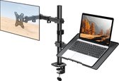 Monitorhouder met laptop arm voor de meeste 13-27 inch LCD-led-schermen en tot 15,6 inch notebooks, VESA 75x75-100x100mm