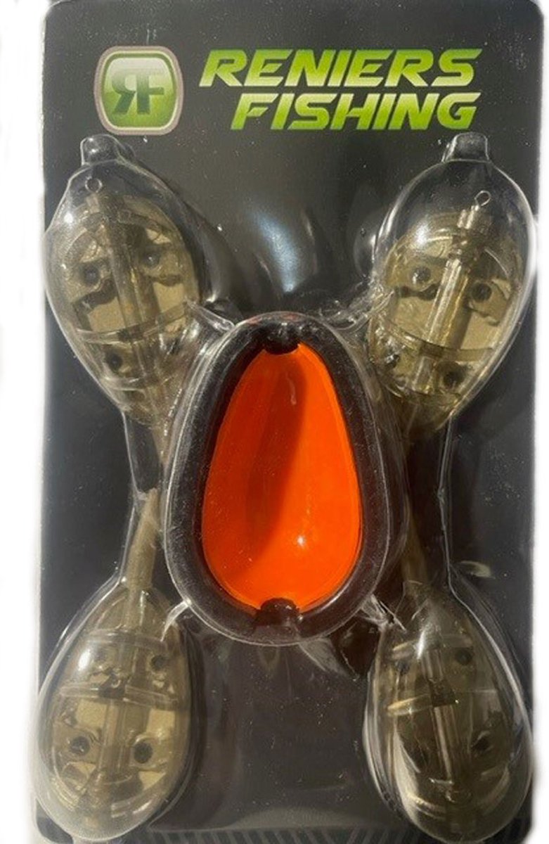 Reniers Fishing Set Inline Method Feeder 4 Stuks + Quick Release - Maat : 40gr