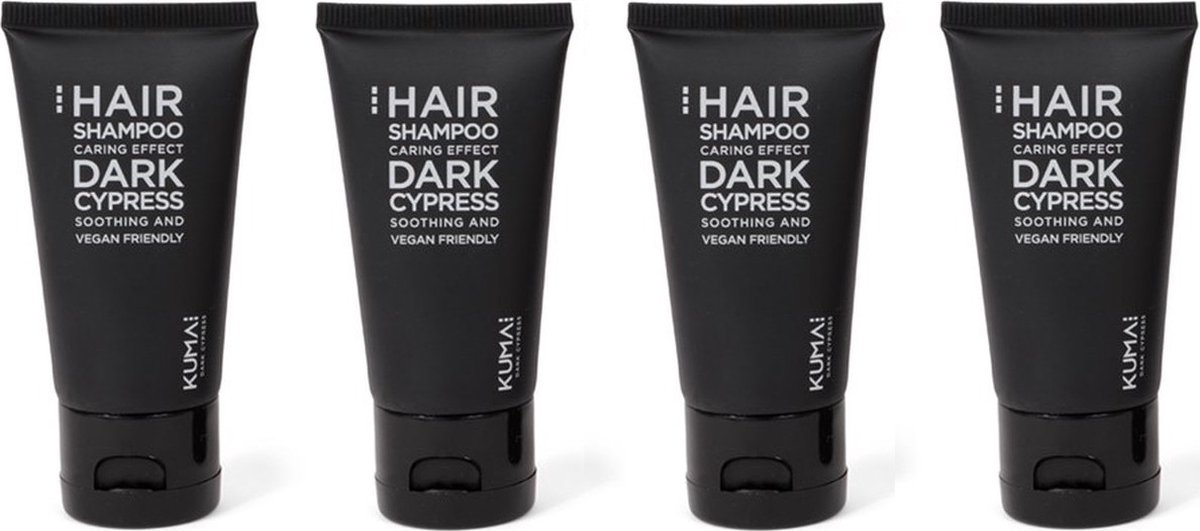 Hair - Haar - Shampoo - Dark Cypress - Smooting and Vegan Friendly - Set van 4 Flacons van 35 ml - Handig voor op reis