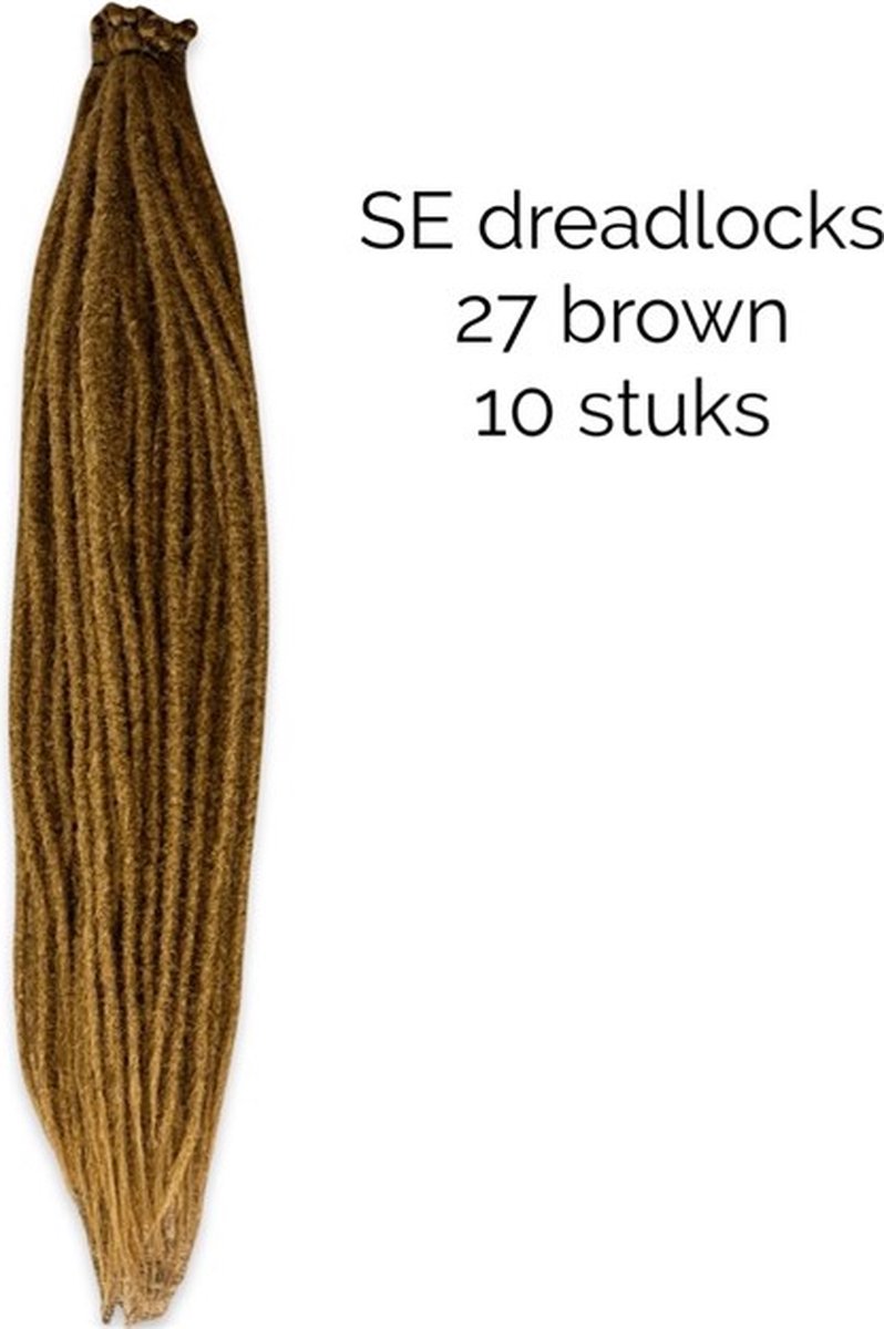SE dreadlocks 27 brown 10 stuks - Gehaakte dreadlocks - Dreadlocks double ended - Dreadlock extensions - Hair extensions - Dreadlock beads - Dreadlocks bruin