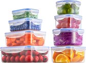 Voedselcontainers, lunchbox, 8 stuks plastic luchtdichte voedselopslagcontainers, met deksels, lekvrij, magnetron- en vriezerbestendig, BPA-vrije voedselcontainers (8 containers en 8 deksels)
