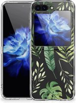 Back Case Siliconen Hoesje Geschikt voor Samsung Galaxy Z Flip 5 Telefoonhoesje Bladeren