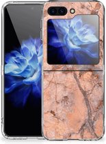Leuk Case Geschikt voor Samsung Galaxy Z Flip 5 Telefoonhoesje Marmer Oranje