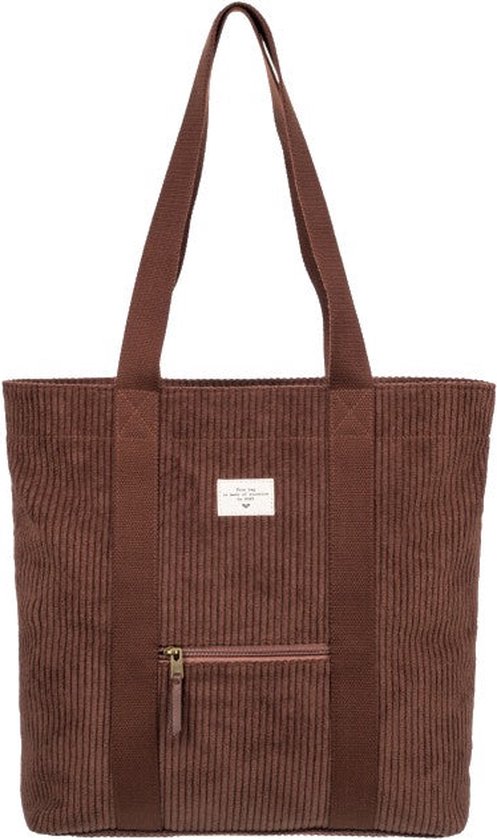 Roxy Cozy Nature Corduroy Tote Tas Bitter Chocolate bol