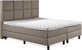 Boxspring Luxe 120x220 8 vlaks Taupe Lederlook