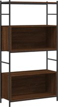 vidaXL - Boekenkast - 80x30x145,5 - cm - bewerkt - hout - en - ijzer - bruin - eikenkleur