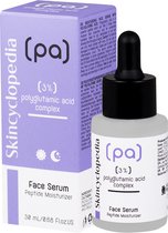 Skincyclopedia | Vochtinbregende gezichtsserum met 3% polyglutaminezuurcomplex, 30 ml | Ideaal voor de doffe, vochtarme of droge huid die de eerste tekenen van veroudering vertoont