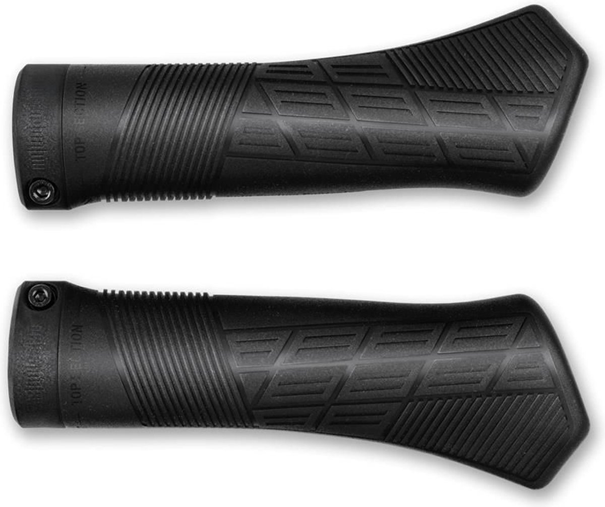 ACID Grips Hybrid Perform - Fietshandgrepen - Handvatten met anti-slipstructuur - Gebogen Contour Mini-Wing - Ergonomische fietshandvatten - Geschikt voor Mountainbikes - Zwart - Large