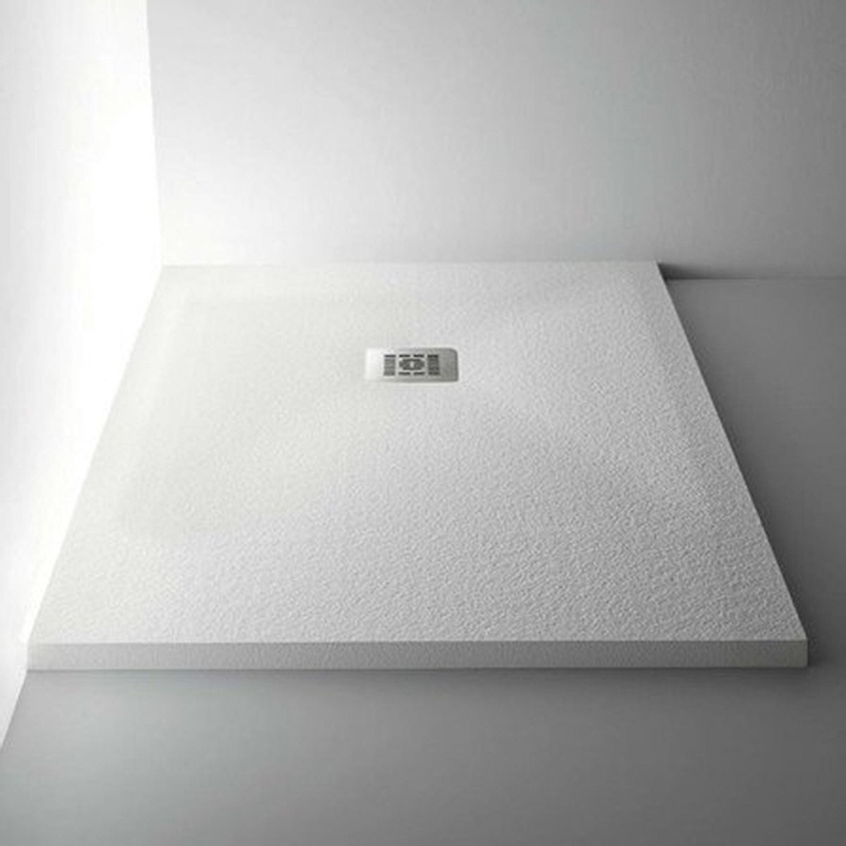 Nemo Spring Trendy douchebak 1200 x 900 x 30 mm Pietrablu wit antislip antibacterieel bestand tegen UVstralen met afvoer en afdekplaat in wit