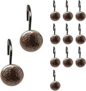 Olie gewreven bronzen douchegordijn staaf haken, antieke gordijn ringen houder decoratieve roestvrij voor badkamer douche huis