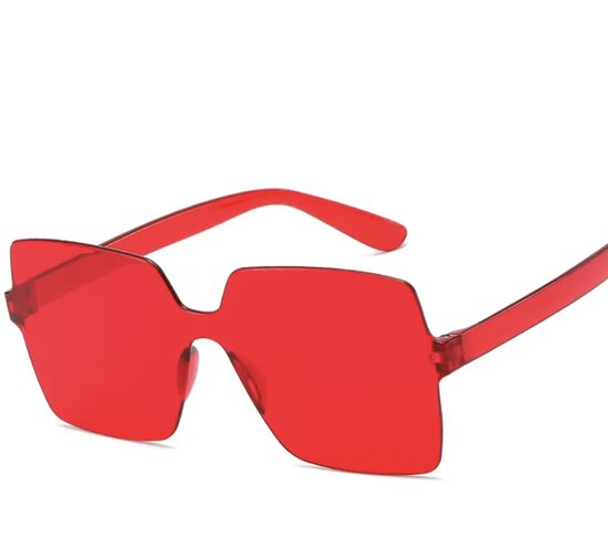 Vierkante Zonnebril - Unisex - Rood