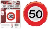 Ballon aluminium 50 ans - Panneau Stop - 45cm