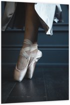 Dibond - Ballerina aan het Dansen op Spitzen - 100x150 cm Foto op Aluminium (Wanddecoratie van metaal)